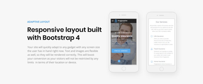 Progresif - Template Halaman Arahan Bootstrap4 HTML Bersih Asuransi - Fitur Gambar 7
