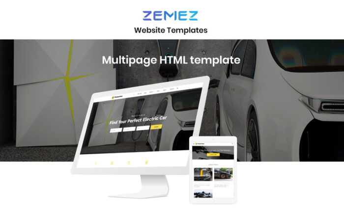 PowerOne - Template Situs Web HTML5 Multihalaman Klasik Mobil Listrik - Fitur Gambar 1