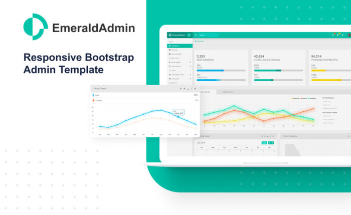 EmeraldAdmin - Template Admin Dasbor Bergaya - Fitur Gambar 1