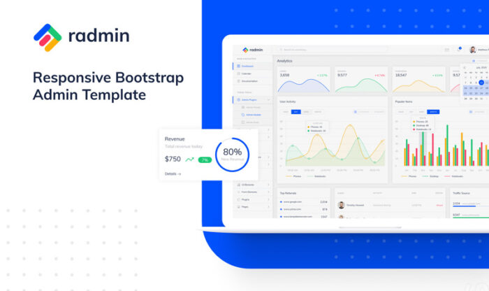 Radmin - Template Admin Dasbor Bersih Multifungsi - Fitur Gambar 1