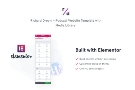 Richard Dream - Template Situs Web Podcast dengan Tema WordPress Pemutar Audio dan Video - Fitur Gambar 1