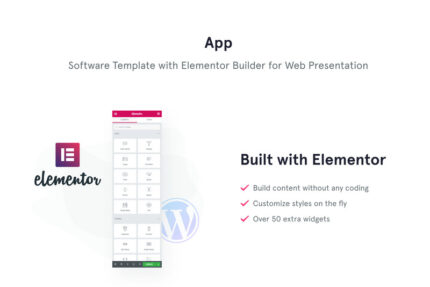 Aplikasi - Template Perangkat Lunak dengan Tema WordPress Elementor Builder - Fitur Gambar 1