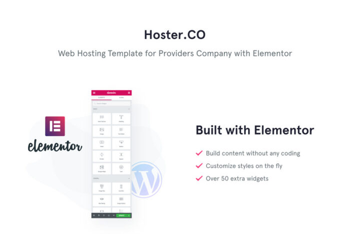 Hoster.co - Template Web Hosting untuk Perusahaan Penyedia dengan Tema WordPress Elementor - Fitur Gambar 1