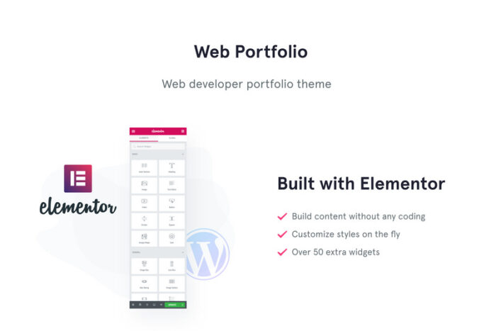 Portofolio Web - Template Portofolio Pengembang Web Minimalis Tema WordPress - Fitur Gambar 1