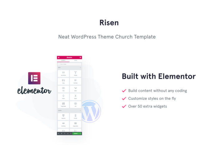 Risen - Tema WordPress Gereja yang Rapi Tema WordPress Gereja - Fitur Gambar 1