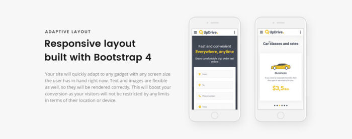 UpDrive - Template Situs Web Layanan Taksi Online - Fitur Gambar 7