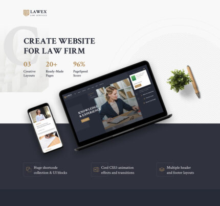 Lawex - Template Situs Web Perusahaan Hukum - Fitur Gambar 1
