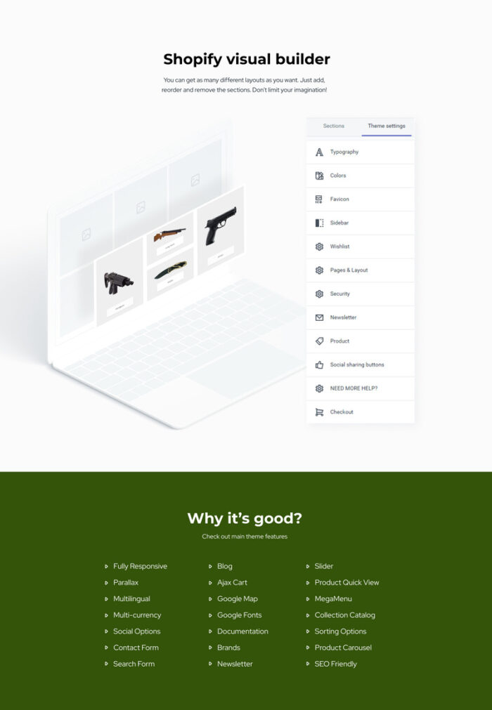 Hunter - Tema Shopify Toko Senjata Responsif Sederhana - Fitur Gambar 2