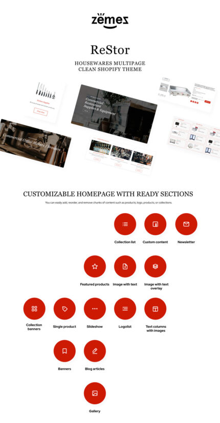 ReStore - Tema Shopify Bersih Multihalaman Peralatan Rumah Tangga - Fitur Gambar 1