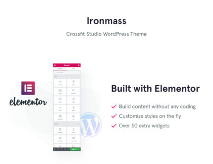 IronMass - Tema WordPress Elementor untuk Kebugaran dan Binaraga - Fitur Gambar 1