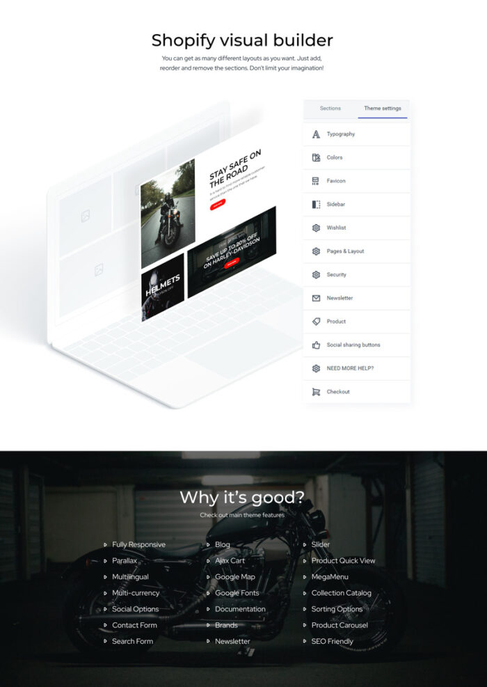 Motoro - Tema Shopify Modern eCommerce Toko Sepeda - Fitur Gambar 2