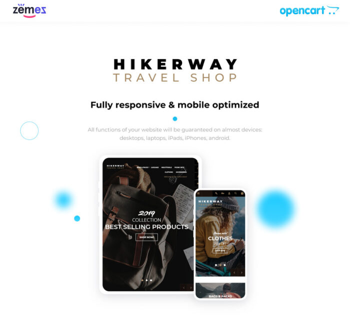 Hiker Way - Toko Perjalanan Multihalaman Tema OpenCart Modern - Fitur Gambar 1