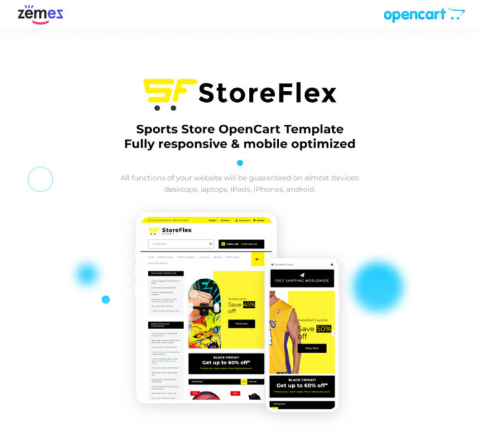 StoreFlex - Template OpenCart Responsif Toko Olahraga - Fitur Gambar 1