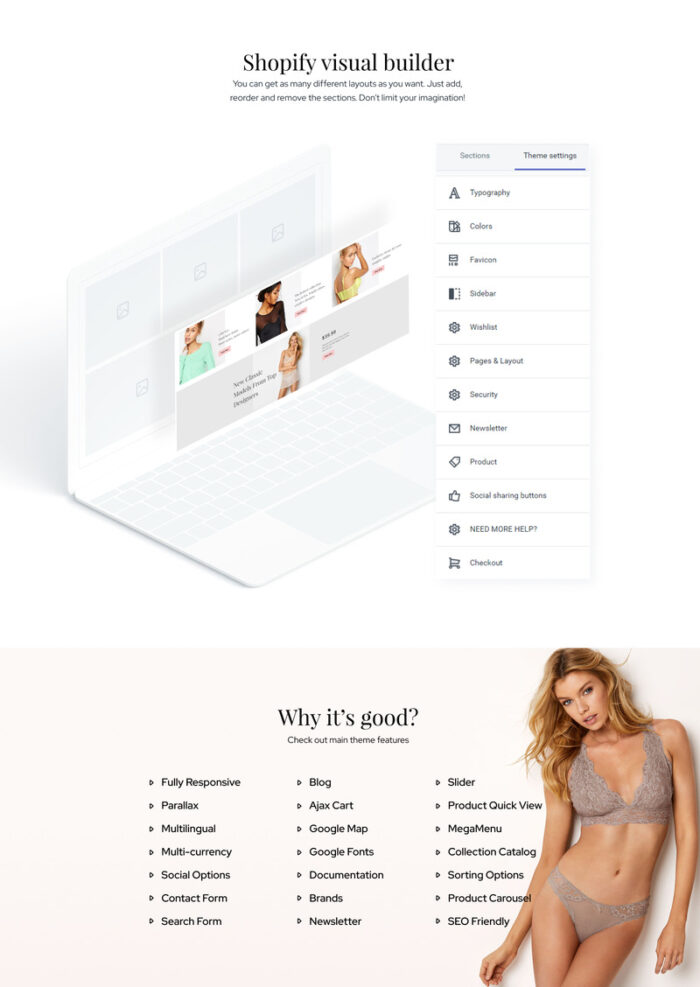 Black Angel - Lingerie Multipage Clean Shopify Theme - Fitur Gambar 2