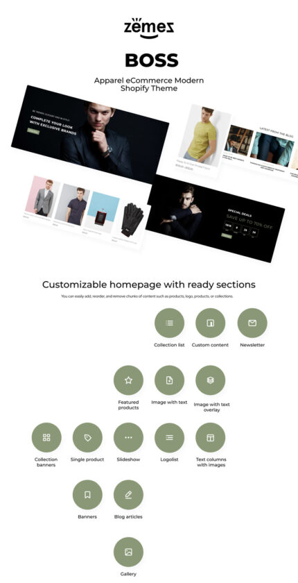 BOSS - Tema Shopify Modern eCommerce Pakaian - Fitur Gambar 1