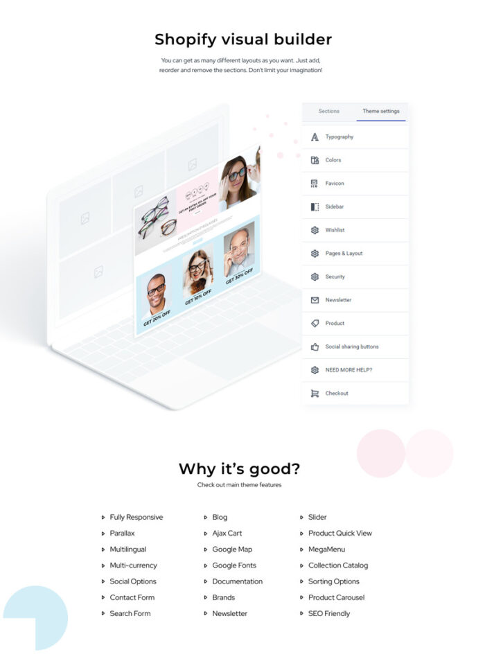 Tampilan Baru - Tema Shopify Bersih Kacamata - Fitur Gambar 2