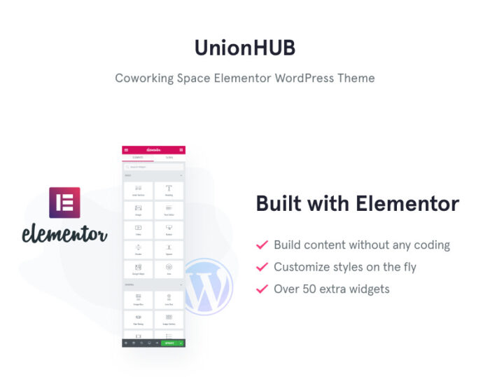 UnionHUB - Tema WordPress Elementor Ruang Kerja Bersama - Fitur Gambar 1