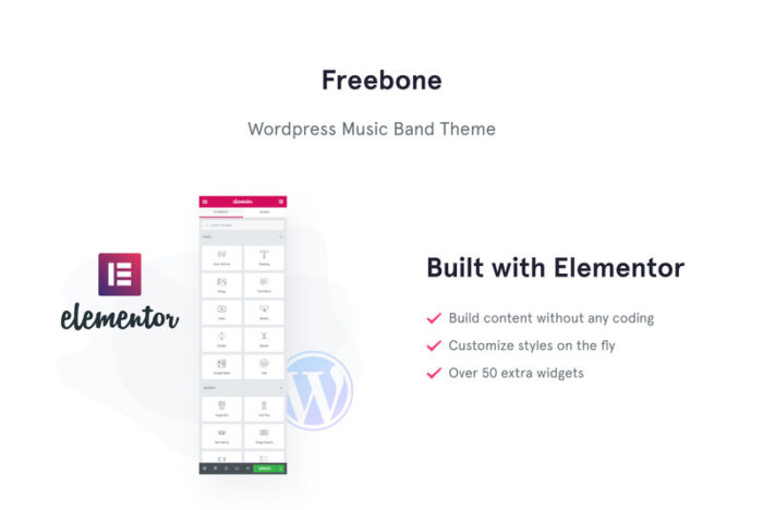 Freebone - Tema WordPress Band Musik Wordpress - Fitur Gambar 1