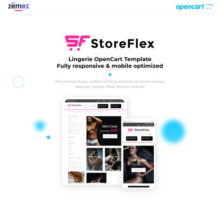 Template Situs Web Lingerie StoreFlex untuk Toko Pakaian Dalam Template OpenCart - Fitur Gambar 1