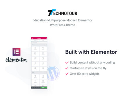 Technotour - Tema WordPress Elementor Minimal untuk Kursus Pendidikan - Fitur Gambar 1