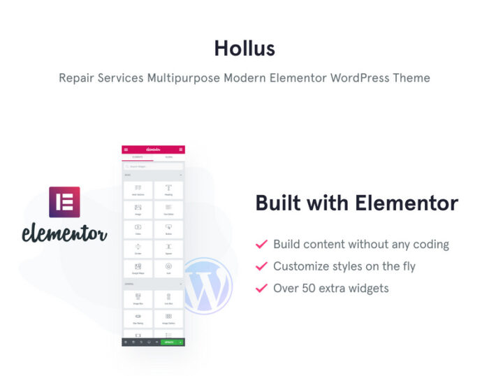 Hollus - Tema WordPress Elementor Modern Serbaguna untuk Layanan Perbaikan - Fitur Gambar 1