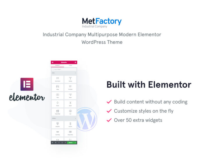 MetFactory - Tema WordPress Perusahaan Industri - Fitur Gambar 1