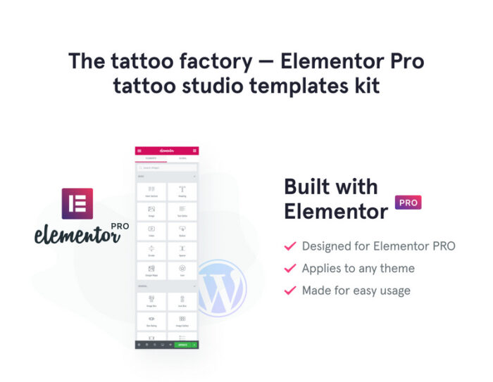 The Tattoo Factory - Kit Studio Tato Elementor Pro - Fitur Gambar 1