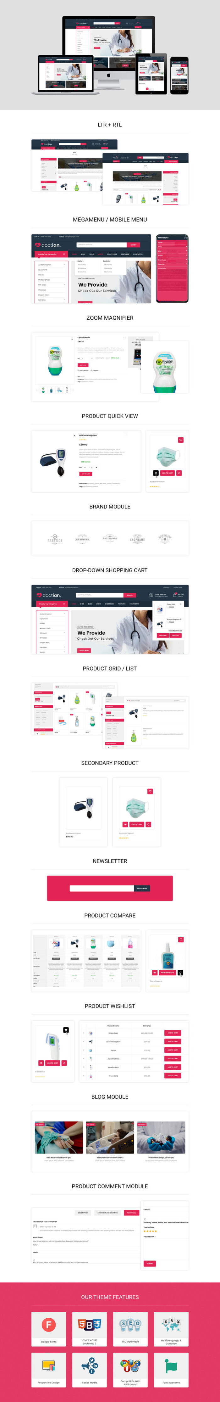 Doctian - Tema WooCommerce Responsif Toko Medis - Fitur Gambar 1