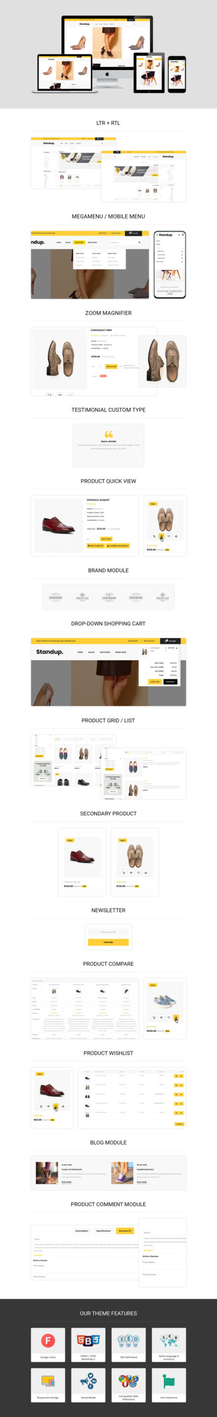 Standup Sole: Template OpenCart Premium untuk Toko Sepatu - Fitur Gambar 1