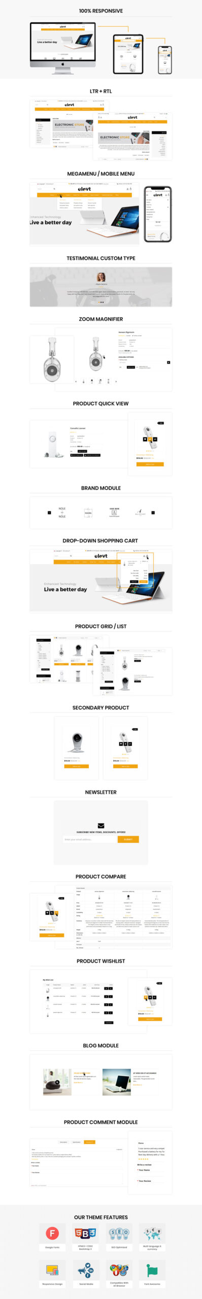 Toko Elektronik Elevt - Template OpenCart Responsif - Fitur Gambar 1