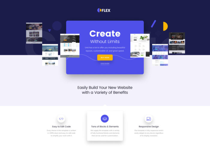 Flex - Template Situs Web HTML Kreatif Serbaguna Universal - Fitur Gambar 1