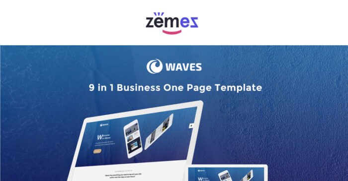 Waves - Template Situs Web Bisnis Satu Halaman 9 dalam 1 - Fitur Gambar 1