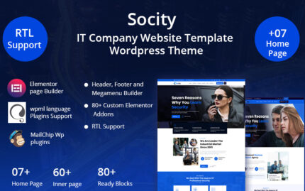 Socity - Template Situs Web Perusahaan IT Tema WordPress - Fitur Gambar 1