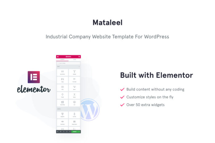 Mataleel - Template Situs Web Perusahaan Industri untuk WordPress - Fitur Gambar 1