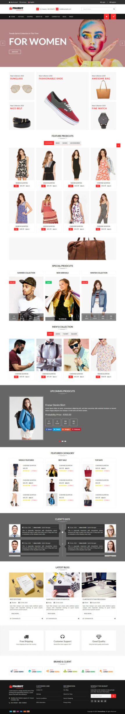 Template Situs Web Bootstrap Toko Mode Promot - Fitur Gambar 1