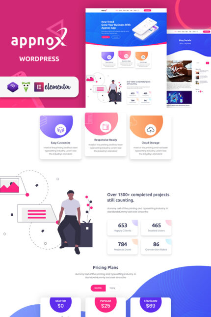 Appnox - Tema WordPress Pendaratan Produk - Fitur Gambar 1