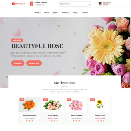 Flowereer - Template HTML Toko Bunga & Florist - Fitur Gambar 1