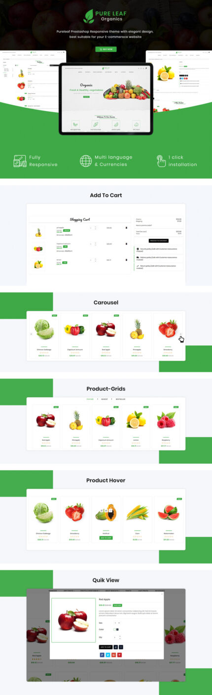 PureLeaf - Tema PrestaShop Organik - Fitur Gambar 1