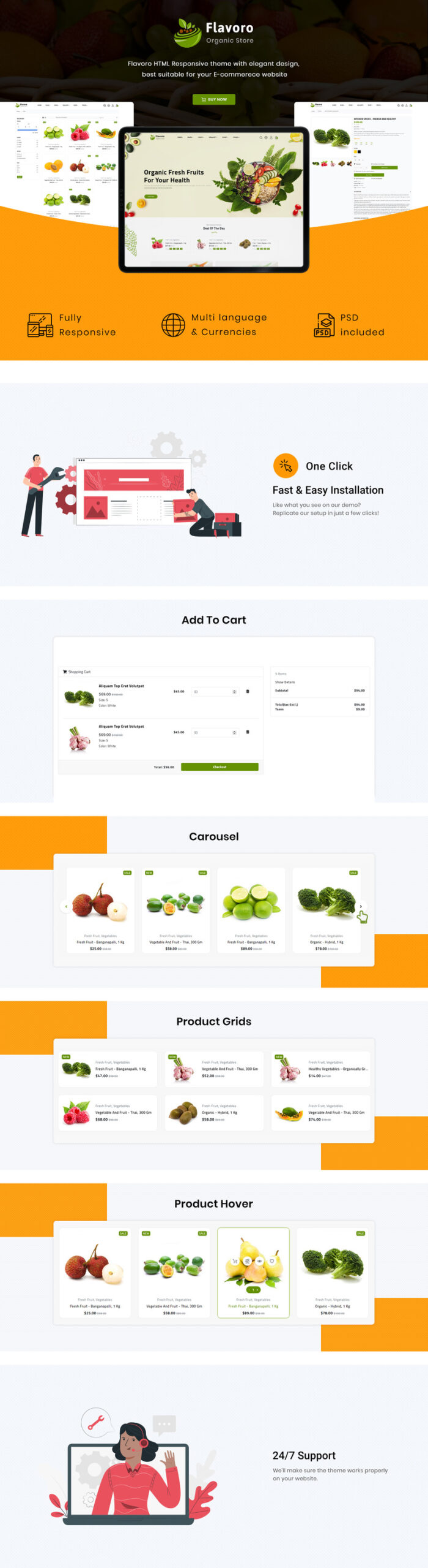 Flavoro - Template Situs Web eCommerce Serbaguna HTML5 - Fitur Gambar 1