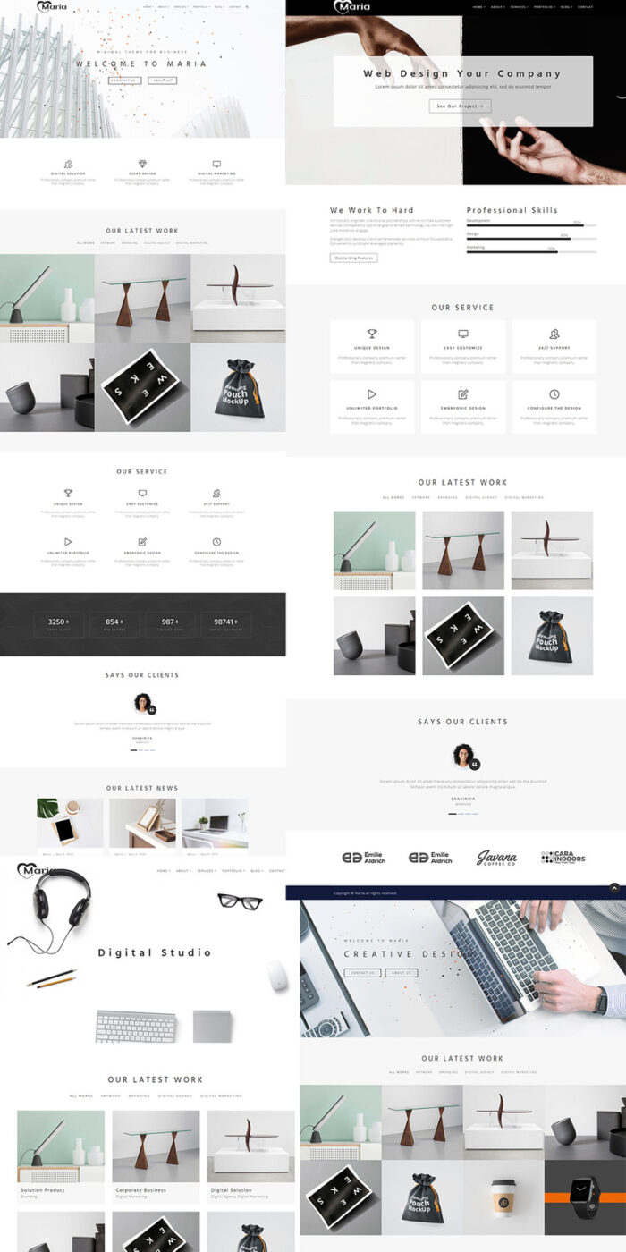 Maria – Tema WordPress Portofolio Minimal & Serbaguna - Fitur Gambar 1