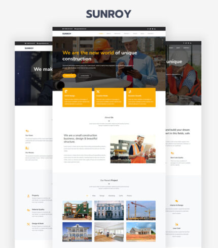 Sunroy - Template Situs Web Arsitektur, Konstruksi - Fitur Gambar 1