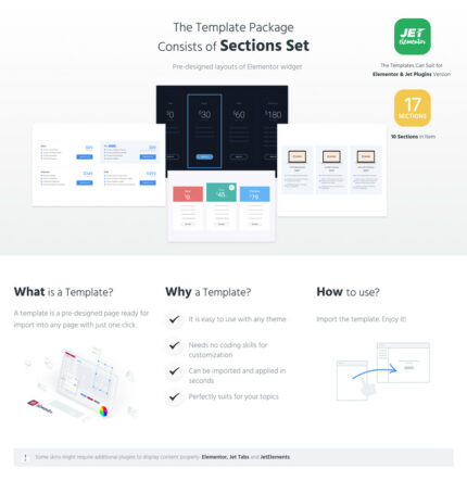 Picex - Tabel Harga Jet Sections Elementor Template - Fitur Gambar 1