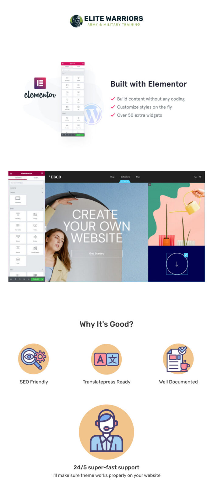 Elite Warriors - Template WordPress Elementor Sekolah Pelatihan Militer & Angkatan Darat - Fitur Gambar 1