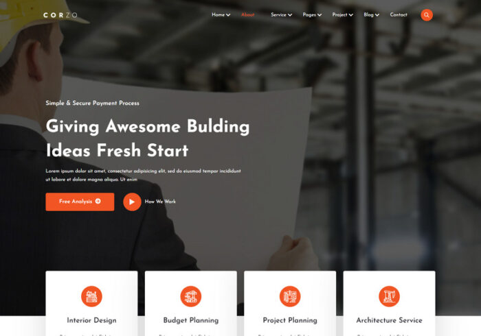 Template HTML Konstruksi Corzo - Fitur Gambar 1