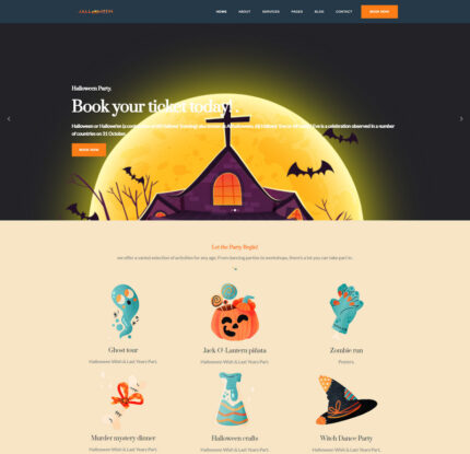 Template HTML Responsif Pesta Halloween - Fitur Gambar 1