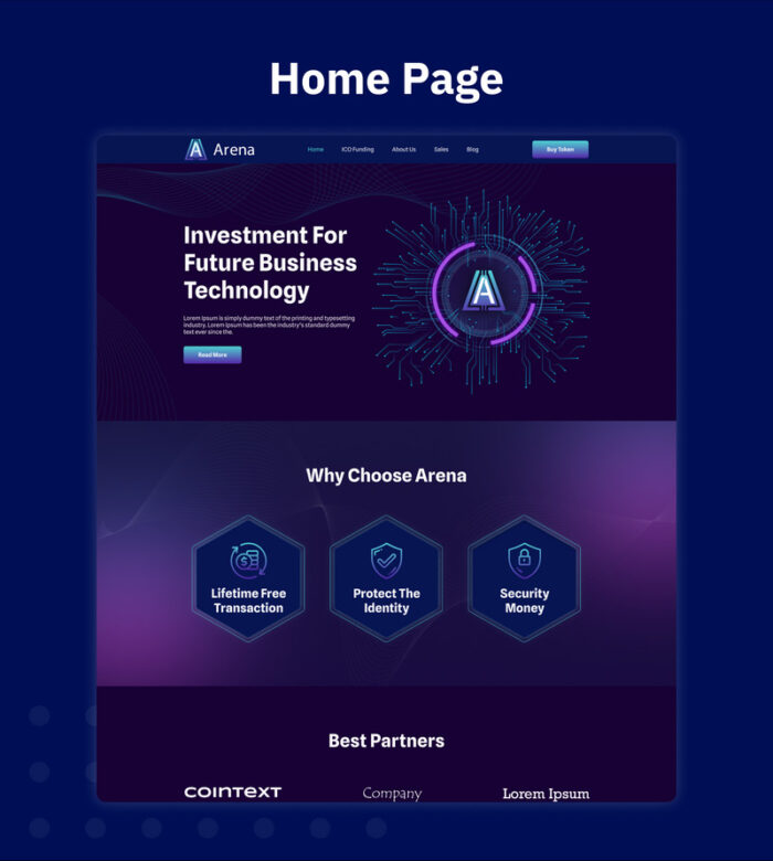 Arena ICO Meluncurkan Template Situs Web HTML5 Bootstrap - Fitur Gambar 4