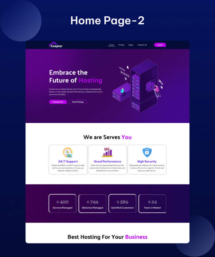 Keepter - Template Situs Web HTML5 Penyedia Layanan Hosting - Fitur Gambar 5