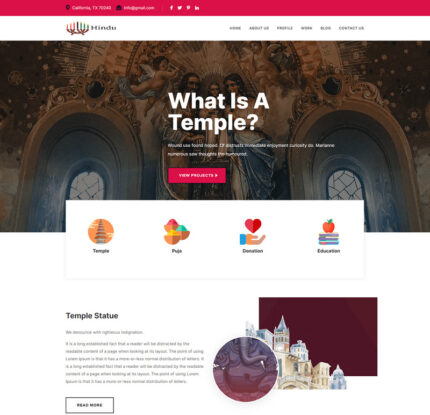 Template html Pendaratan Agama Hindu - Fitur Gambar 1