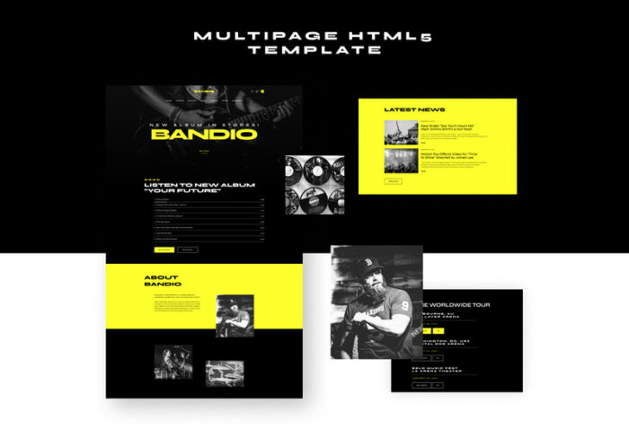 Bandio - Template Situs Web Musik dan Band HTML5 Modern - Fitur Gambar 2