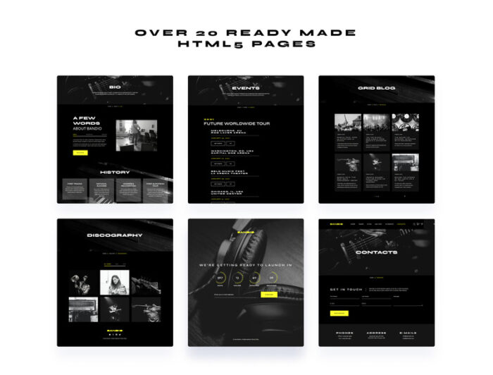 Bandio - Template Situs Web Musik dan Band HTML5 Modern - Fitur Gambar 3